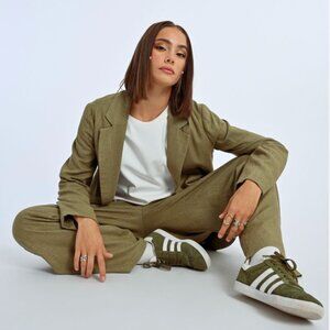 Linen Khaki Olive Blazer